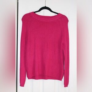 Tahari Vibrant Fuchsia Crewneck Sweater